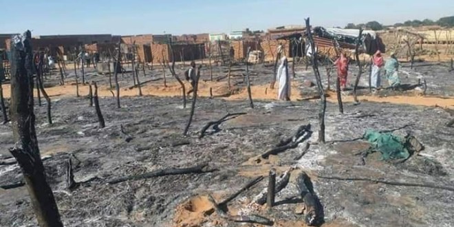 Krinding IDP camp in Geneina after it was burned down by the by Rezaigat herdsmen in December 2019